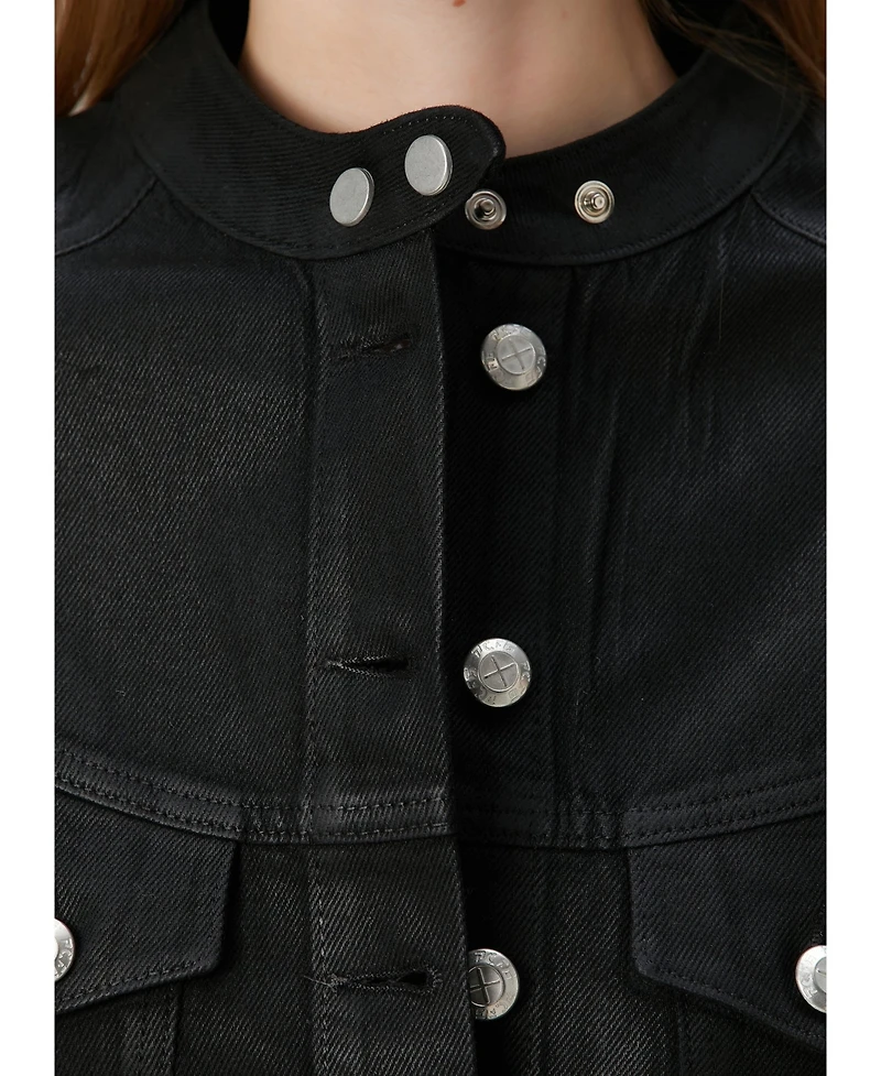 Pcfg Women's Coated Denim Moto Jacket