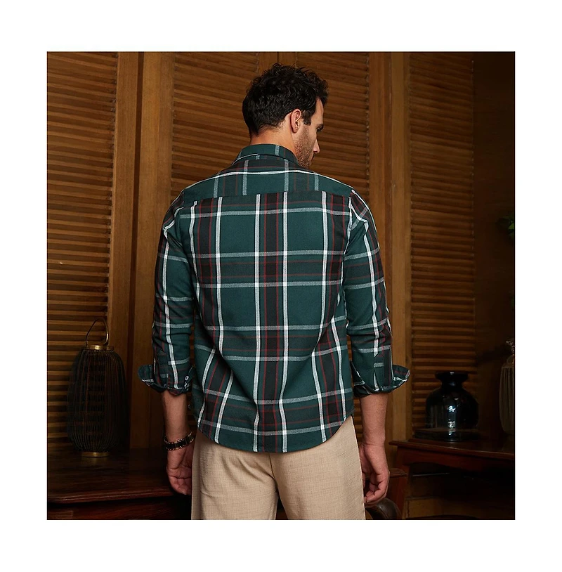 Campus Sutra Men's Ecru Beige & Midnight Black Withering Flora Imprint Shirt