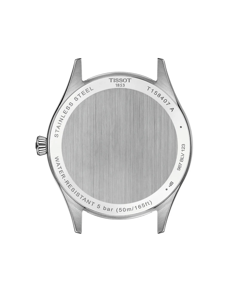 Tissot Men's Black Leather Bracelet Watch, 40mm