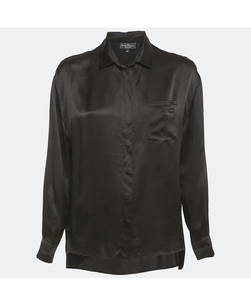 Pre-Owned Salvatore Ferragamo Women's Satin Long Sleeve Shirt
