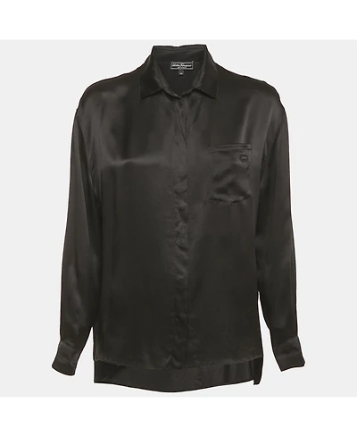 Pre-Owned Salvatore Ferragamo Women's Satin Long Sleeve Shirt