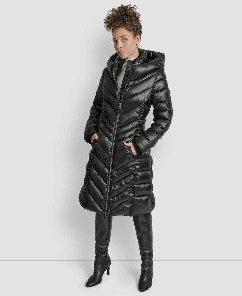 Dkny Women's Full-Zip Front Quilted Puffer Coat