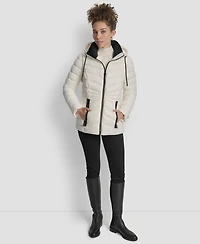 Dkny Women's Stand Collar Zipper-Front Coat