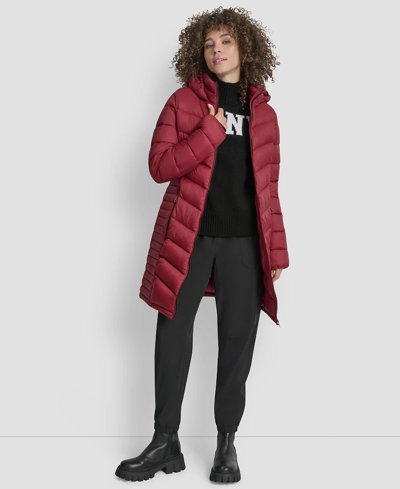 Dkny Women's Zip-Front Long Coat
