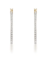 Macy's Diamond Accent Hoop Earrings (0.01 ct. t.w.) in 18K Gold Over Sterling Silver
