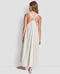 Dkny Jeans Women's Knotted Strap V-Neck A-Line Dress