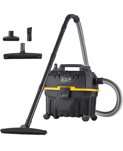 Ecooso Wet Dry Vac, 4 Gal 5 Peak Hp, 3-in-1 Shop Vacuum with Blower, Portable Attachments for Floor, Upholstery, Gaps, Car Cleaning, Etl Listed