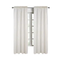 Rt Designers Collection Pearl Emb Metallic Doily Rod Pocket Room Darkening Window Curtain Panel for Bedroom 54" x 84" Gold