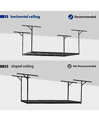 Fleximounts Max Series 36 in. W x 72 in. D Heavy Duty Ceiling Mounted Garage Rack