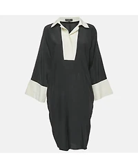 Pre-Owned Salvatore Ferragamo Women's Black Silk Shirt Dress