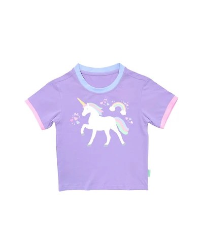 Bits & Bows Little Girls Little/Big Rainbow Unicorn T-Shirt