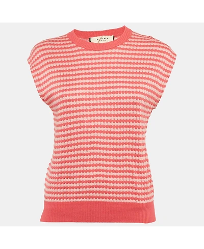 Pre-Owned Marni Women's Pink Honeycomb Pattern Cotton Sleeveless Jumper