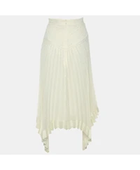 Pre-Owned Zimmermann Women's Cream Espionage Sunburst Pleated Lace Skirt