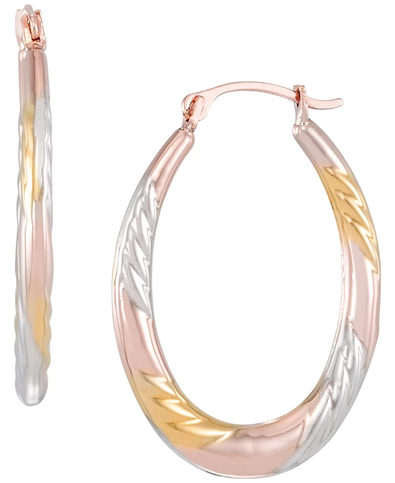 Macy's Hoop Earrings in 14K Rose Gold and Yellow Gold Over Sterling Silver