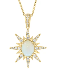 Effy Collection Opal (1-1/3 ct. t.w.) and Diamond Necklace (1/3 ct. t.w.) in 14k Yellow Gold