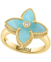 Effy Collection Amazonite Ring (3-1/3 ct. t.w.) in 14k Yellow Gold Over Silver