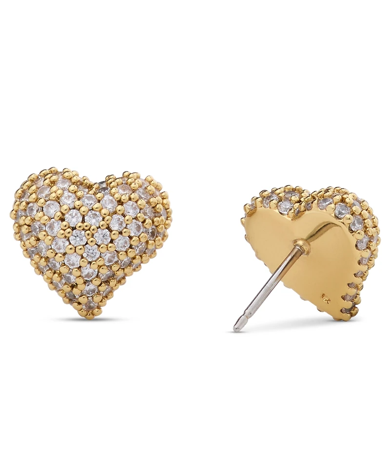 kate spade new york Amour Cubic Zirconia Gold-Tone Pave Stud Earrings