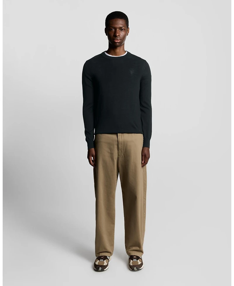 Lyle & Scott Men's Tonal Eagle Merino Crew Neck Sweater