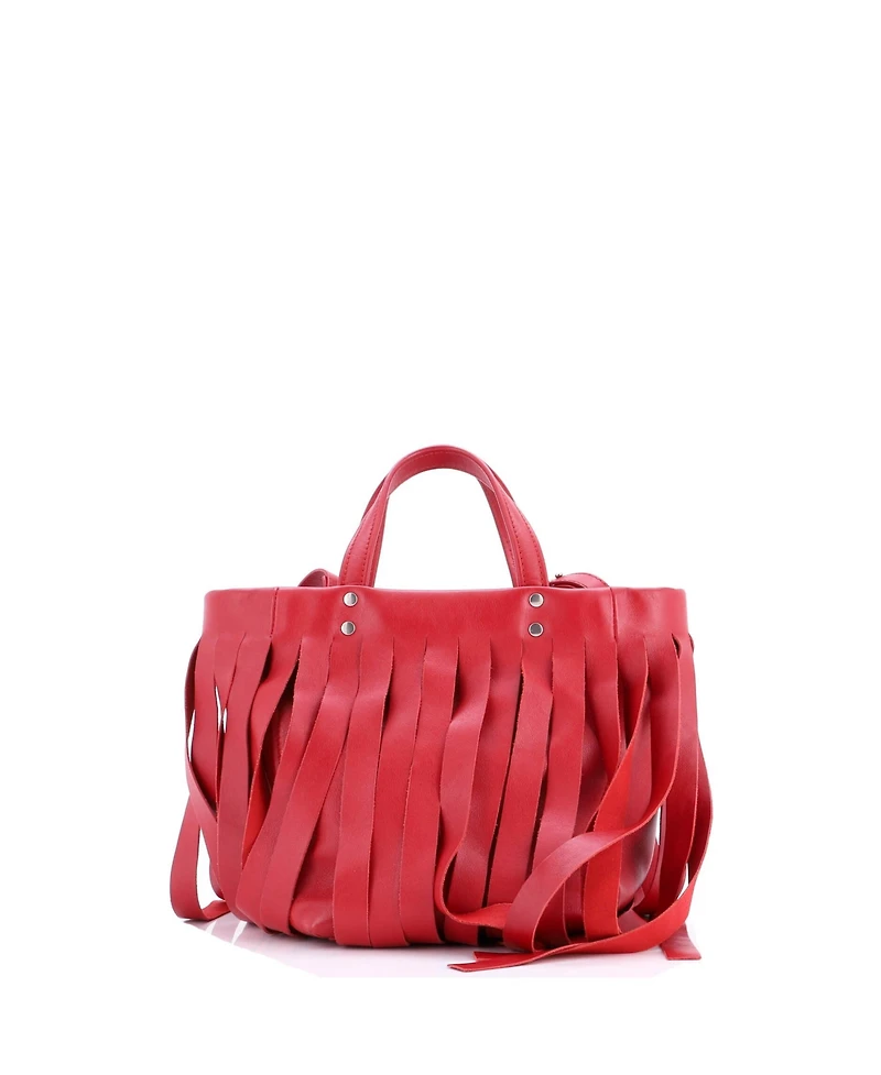 Pre-Owned Balenciaga Xs Laundry Cabas Tote Fringe Leather