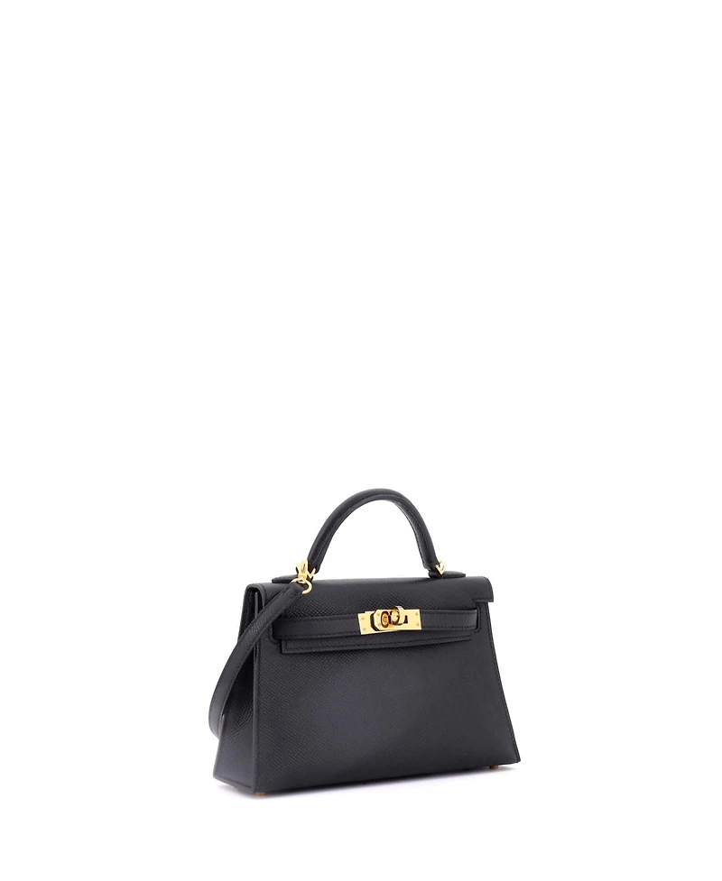Pre-Owned Hermes Kelly 20 Handbag Black Epsom with Gold Hardware