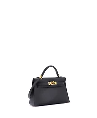 Pre-Owned Hermes Kelly 20 Handbag Black Epsom with Gold Hardware