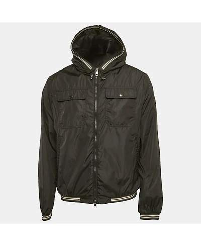 Pre-Owned Moncler Men's Black Nylon Hooded Zip-Up Jean-Claude Jacket