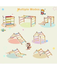 Skonyon Climbing Triangle Ladder Toy Indoor Jungle Gym with Reversible Ramp