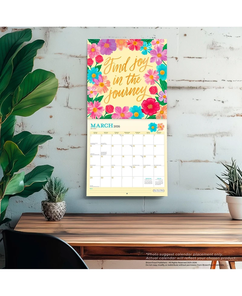 Bonnie Marcus Official | 2026 12 x 24 Inch (Hanging) Monthly Square Wall Calendar | Foil Stamped Cover | Plastic-Free