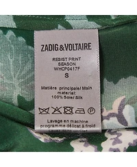 Pre-Owned Zadig & Voltaire Women's Green Resist Print Silk Dress
