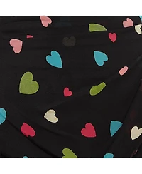 Pre-Owned Moschino Women's Cheap And Chic Black Heart Print Silk Maxi Skirt