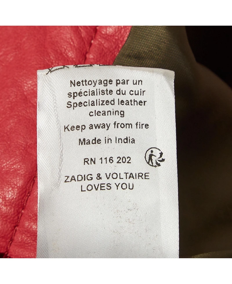 Pre-Owned Zadig & Voltaire Women's Red Leather Saya Patch Shorts