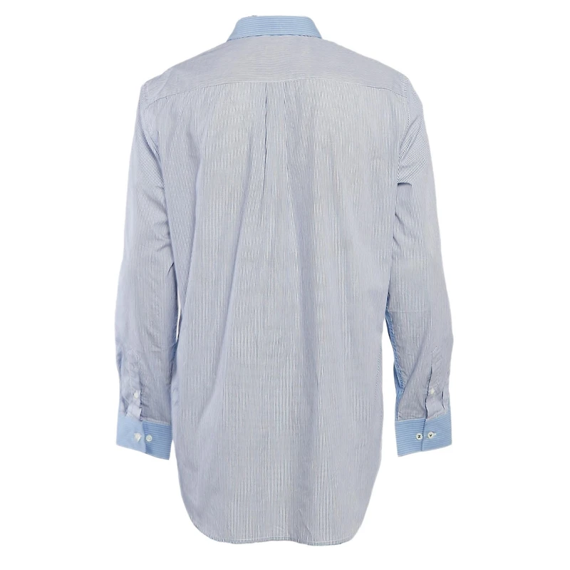 Pre-Owned Zadig & Voltaire Men's Blue Stripe Cotton Button Front Shirt