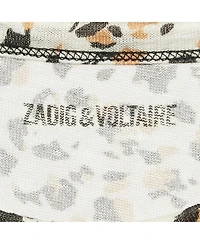 Pre-Owned Zadig & Voltaire Women's Leopard Print Linen Jersey Oversized T-Shirt