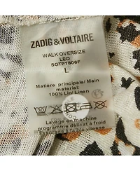 Pre-Owned Zadig & Voltaire Women's Leopard Print Gauze Jersey T-Shirt