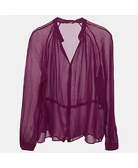 Pre-Owned Roberto Cavalli Women's Crinkled Silk Slim Fit Shirt