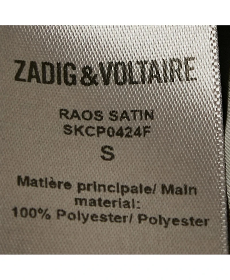 Pre-Owned Zadig & Voltaire Women's Grey Satin Belted Raos Maxi Dress