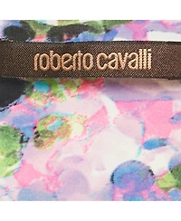 Pre-Owned Roberto Cavalli Women's Purple Printed Jersey Maxi Skirt