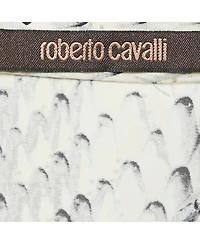 Pre-Owned Roberto Cavalli Women's Printed Neck Tie Detail Shirt