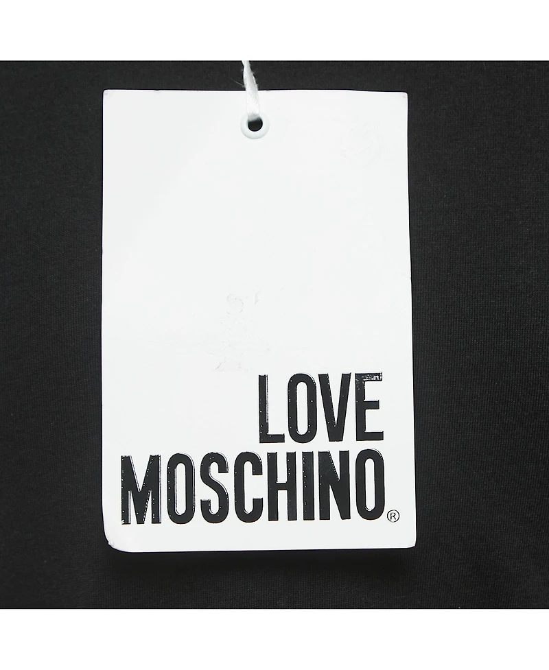 Pre-Owned Love Moschino Women's Logo Print Cotton Short Sleeve Slim Fit T-Shirt