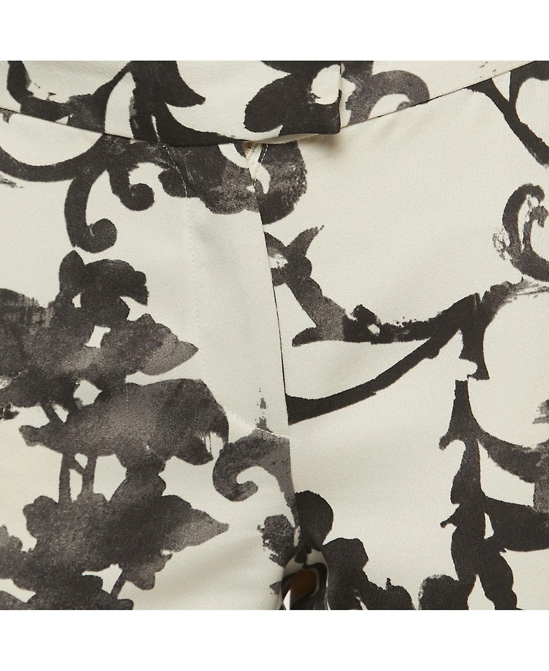 Pre-Owned Moschino Women's Floral Print Crepe Trousers