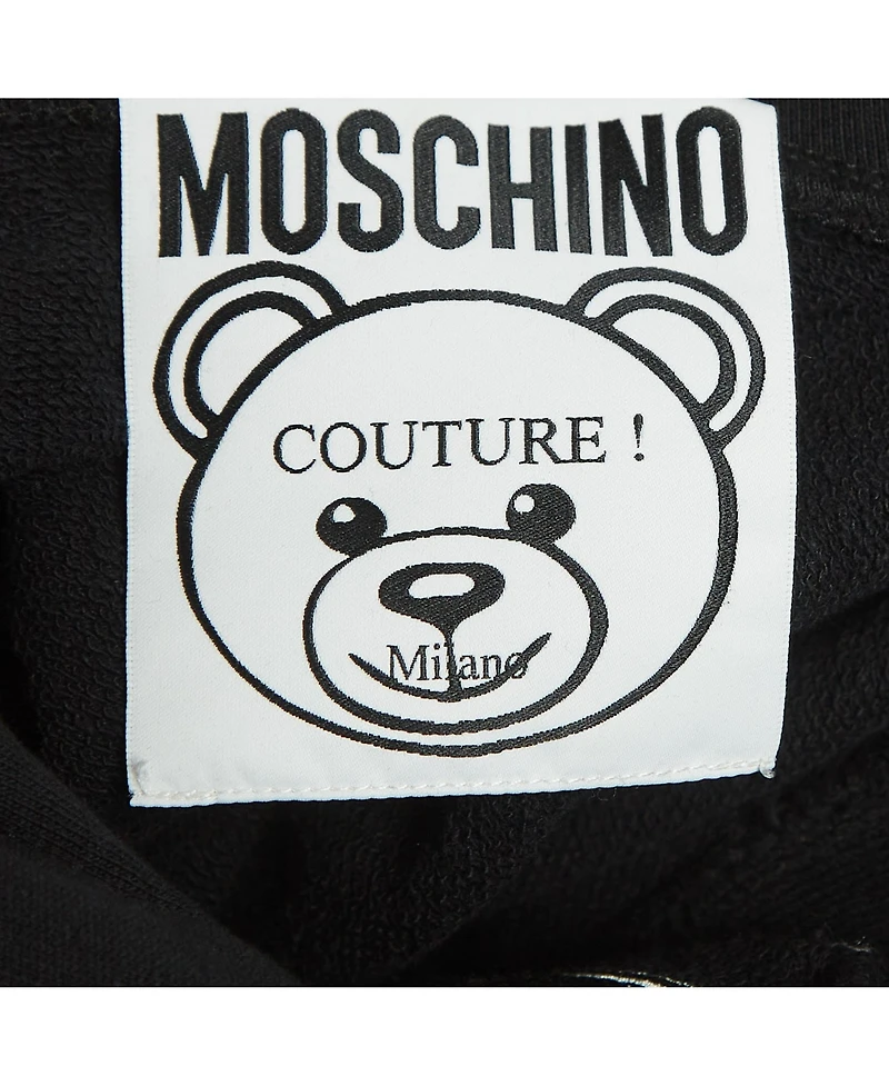 Pre-Owned Moschino Women's Couture Black Transformer Teddy Cotton Hoodie