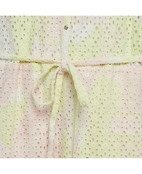 Pre-Owned Zadig & Voltaire Women's Pink & Yellow Eyelet Cotton Camo Dress