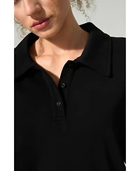 Lilysilk Women's Oversized Heirloom '89 Polo Collar Sweatshirt