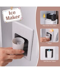 Hongge Interactive Corner Toy Kitchen Set with Light, Sounds, and Storage Cabinets - Dark Brown