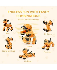 Mecale Rc Robot Dog Toy, Talking Dancing Interactive Pet with Touch & Voice Remote Control, Programmable Robot for Kids