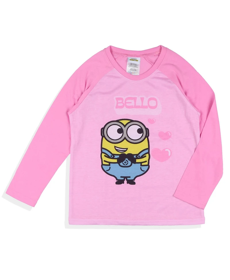 Minions Big Girls Despicable Me Bello 2-pc Raglan Shirt and Pant Pajama Set