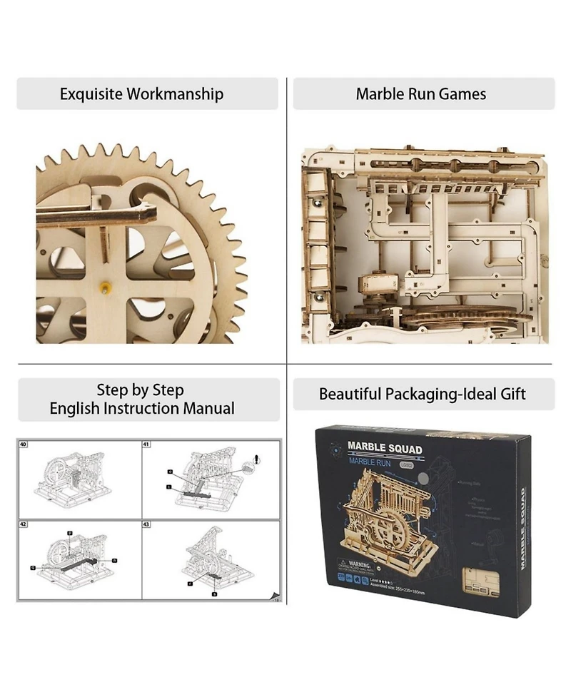 Robotime 3D Wooden Jigsaw Puzzle Marble Run Puzzle Toy Gifts, Beige