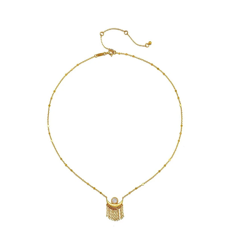 Cascade of Starlight Moonstone Fringe Necklace