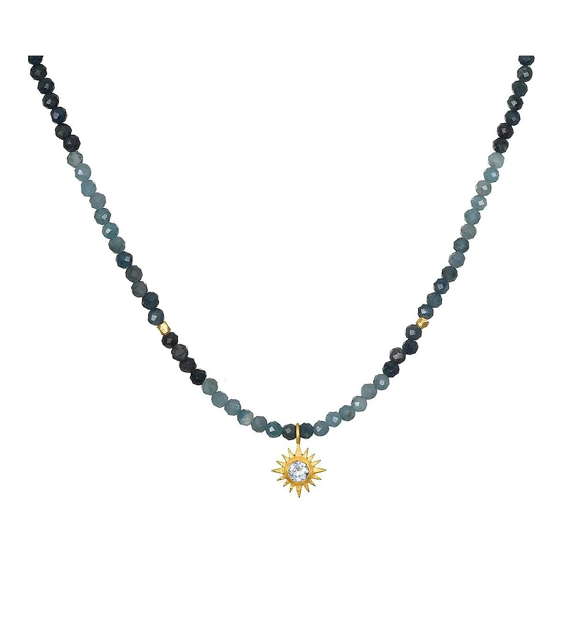 Channeling Wisdom Sapphire Starburst Beaded Choker