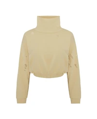 Pcfg Women's Cotton Destroyed High-Neck Sweatshirt